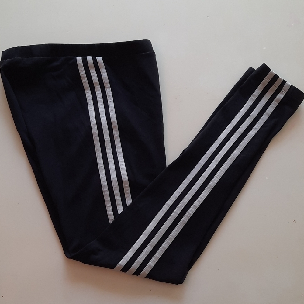 Adidas Originals 3-Stripe Classic Performance Black Leggings Tight XS